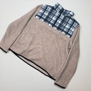 Vera Bradley Women's Beige Pullover Plaid Quilted Teddy Fleece Sz S/M EXCELLENT!